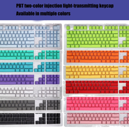 HXSJ P9 104 Keys PBT Color Mechanical Keyboard Keycaps(Yellow)-garmade.com