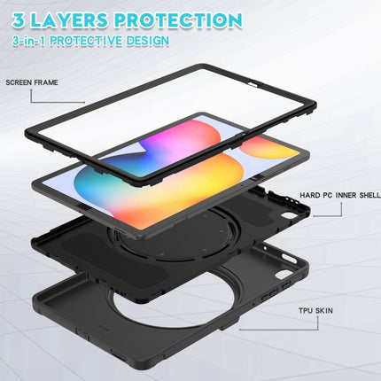 Shockproof TPU + PC Protective Case with 360 Degree Rotation Foldable Handle Grip Holder & Pen Slot For Samsung Galaxy Tab S6 Lite 10.4 inch P610(Black)-garmade.com