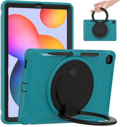 Shockproof TPU + PC Protective Case with 360 Degree Rotation Foldable Handle Grip Holder & Pen Slot For Samsung Galaxy Tab S6 Lite 10.4 inch P610(Blue)-garmade.com