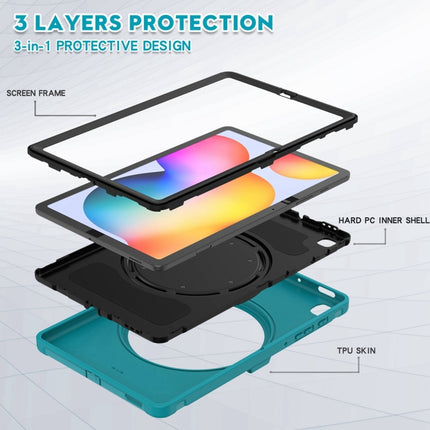 Shockproof TPU + PC Protective Case with 360 Degree Rotation Foldable Handle Grip Holder & Pen Slot For Samsung Galaxy Tab S6 Lite 10.4 inch P610(Blue)-garmade.com