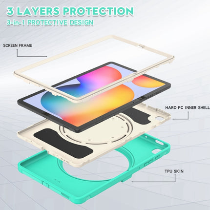 Shockproof TPU + PC Protective Case with 360 Degree Rotation Foldable Handle Grip Holder & Pen Slot For Samsung Galaxy Tab S6 Lite 10.4 inch P610(Mint Green)-garmade.com