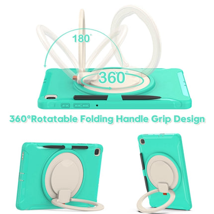 Shockproof TPU + PC Protective Case with 360 Degree Rotation Foldable Handle Grip Holder & Pen Slot For Samsung Galaxy Tab S6 Lite 10.4 inch P610(Mint Green)-garmade.com