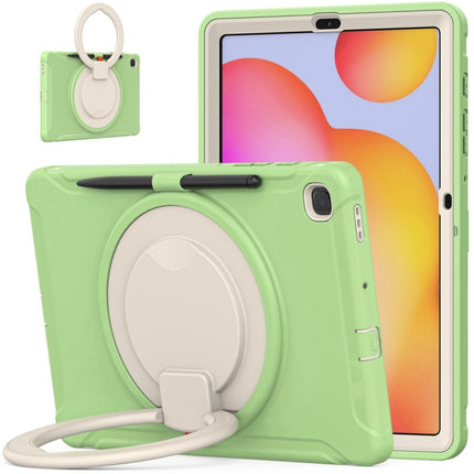 Shockproof TPU + PC Protective Case with 360 Degree Rotation Foldable Handle Grip Holder & Pen Slot For Samsung Galaxy Tab S6 Lite 10.4 inch P610(Matcha Green)-garmade.com