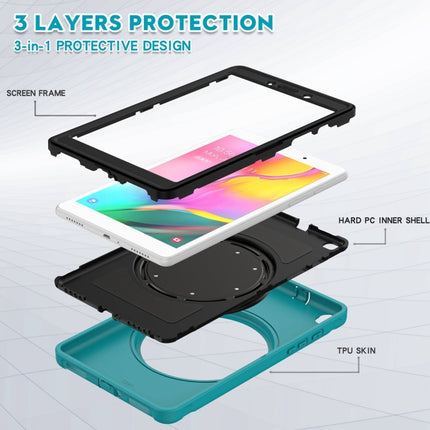 Shockproof TPU + PC Protective Case with 360 Degree Rotation Foldable Handle Grip Holder & Pen Slot For Samsung Galaxy Tab A 8.0 2019 T290(Blue)-garmade.com