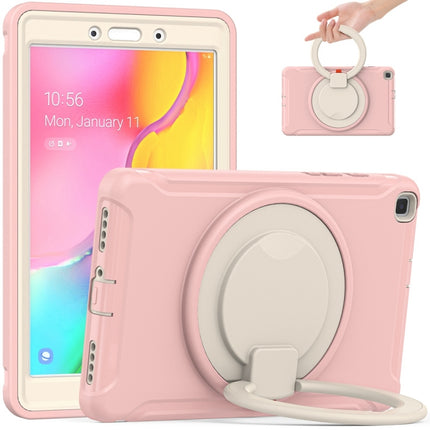 Shockproof TPU + PC Protective Case with 360 Degree Rotation Foldable Handle Grip Holder & Pen Slot For Samsung Galaxy Tab A 8.0 2019 T290(Cherry Blossoms Pink)-garmade.com