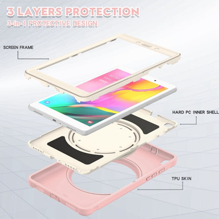 Shockproof TPU + PC Protective Case with 360 Degree Rotation Foldable Handle Grip Holder & Pen Slot For Samsung Galaxy Tab A 8.0 2019 T290(Cherry Blossoms Pink)-garmade.com