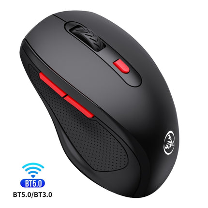HXSJ T67 Bluetooth 3.0+5.0 Simple Style Mute Wireless Mouse(Black)-garmade.com