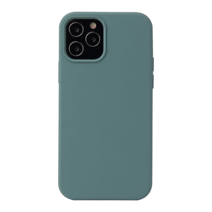 Solid Color Liquid Silicone Shockproof Protective Case For iPhone 13 mini(Pine Green)-garmade.com