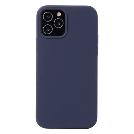 Solid Color Liquid Silicone Shockproof Protective Case For iPhone 13(Midnight Blue)-garmade.com