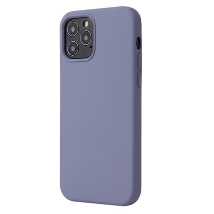 Solid Color Liquid Silicone Shockproof Protective Case For iPhone 13(Lavender Grey)-garmade.com