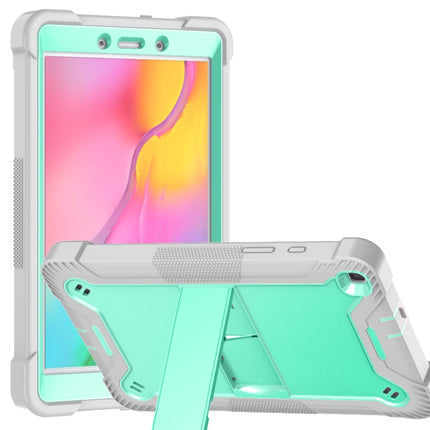 For Samsung Galaxy Tab A 8.0 2019 Silicone + PC Shockproof Protective Case with Holder(Gray + Green)-garmade.com