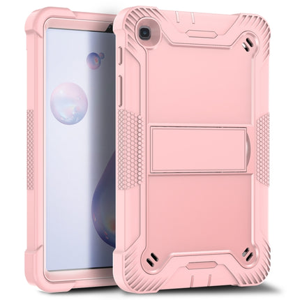 For Samsung Galaxy Tab A 8.4(2020) Silicone + PC Shockproof Protective Case with Holder(Rose Gold)-garmade.com