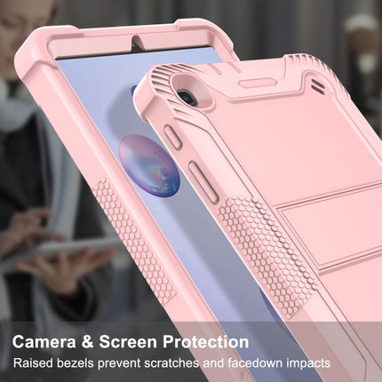 For Samsung Galaxy Tab A 8.4(2020) Silicone + PC Shockproof Protective Case with Holder(Rose Gold)-garmade.com