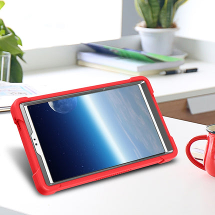 For Samsung Galaxy Tab A7 Lite T225/T220 Silicone + PC Shockproof Protective Case with Holder(Red + Black)-garmade.com