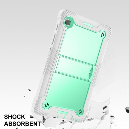 For Samsung Galaxy Tab A7 Lite T225/T220 Silicone + PC Shockproof Protective Case with Holder(Gray + Green)-garmade.com