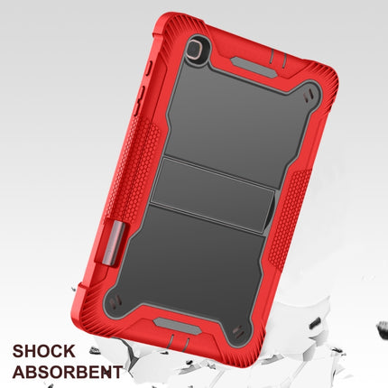 For Samsung Galaxy Tab S6 Lite Silicone + PC Shockproof Protective Case with Holder(Red + Black)-garmade.com