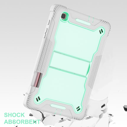 For Samsung Galaxy Tab S6 Lite Silicone + PC Shockproof Protective Case with Holder(Gray + Green)-garmade.com