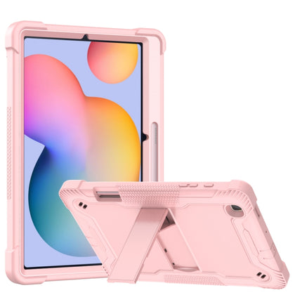For Samsung Galaxy Tab S6 Lite Silicone + PC Shockproof Protective Case with Holder(Rose Gold)-garmade.com