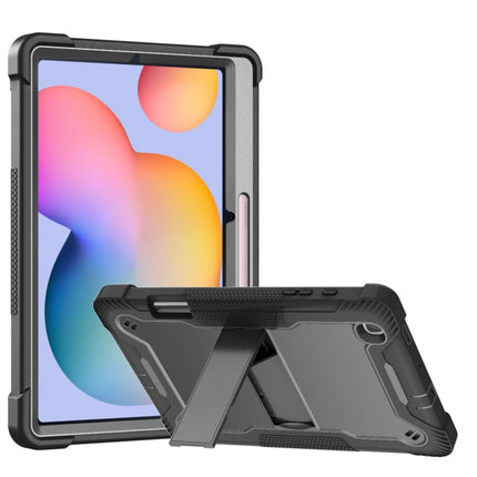 For Samsung Galaxy Tab S6 Lite Silicone + PC Shockproof Protective Case with Holder(Black)-garmade.com