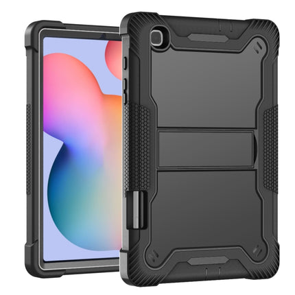 For Samsung Galaxy Tab S6 Lite Silicone + PC Shockproof Protective Case with Holder(Black)-garmade.com