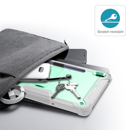 For Samsung Galaxy Tab S7 FE Silicone + PC Shockproof Protective Case with Holder(Gray + Green)-garmade.com