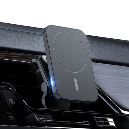 adj-987 15W Magsafe Magnetic Car Air Outlet Wireless Charger with LED Indicator(Black)-garmade.com