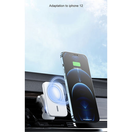 adj-987 15W Magsafe Magnetic Car Air Outlet Wireless Charger with LED Indicator(Black)-garmade.com