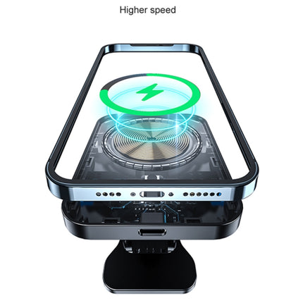adj-987 15W Magsafe Magnetic Car Air Outlet Wireless Charger with LED Indicator(Black)-garmade.com