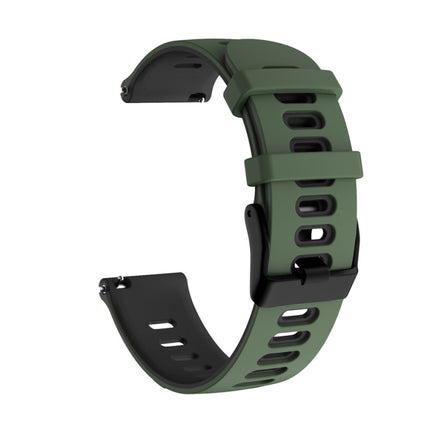 22mm For Xiaomi Haylou RT RS3 LS04 / LS05S Universal Two-color Silicone Replacement Strap Watchband(Army Green Black)-garmade.com