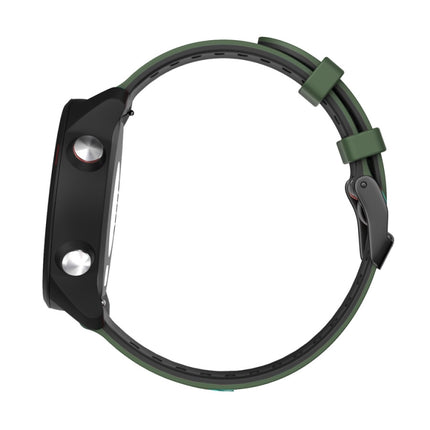 22mm For Xiaomi Haylou RT RS3 LS04 / LS05S Universal Two-color Silicone Replacement Strap Watchband(Army Green Black)-garmade.com