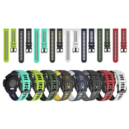 22mm For Xiaomi Haylou RT RS3 LS04 / LS05S Universal Two-color Silicone Replacement Strap Watchband(Army Green Black)-garmade.com