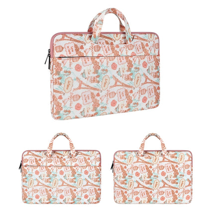 ST01DZ Lightweight Canvas Printed Laptop Bag, Size:13.3 inch(Flower Pink)-garmade.com