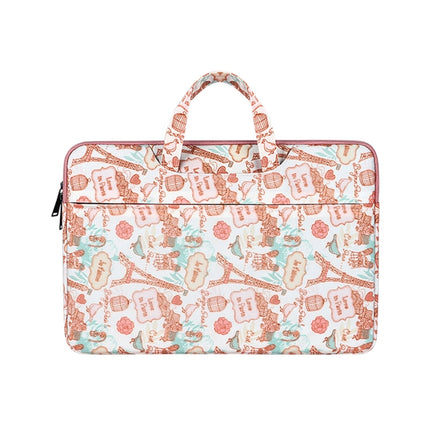 ST01DZ Lightweight Canvas Printed Laptop Bag, Size:14.1-15.4 inch(Flower Pink)-garmade.com