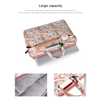 ST01DZ Lightweight Canvas Printed Laptop Bag, Size:14.1-15.4 inch(Flower Pink)-garmade.com