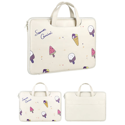 ST01KT Lightweight PU Printed Laptop Bag, Size:13.3 inch(Ice Cream)-garmade.com