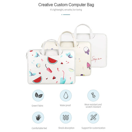 ST01KT Lightweight PU Printed Laptop Bag, Size:13.3 inch(Ice Cream)-garmade.com