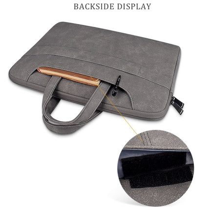 ST06SDJ Frosted PU Business Laptop Bag with Detachable Shoulder Strap, Size:13.3 inch(Dark Gray)-garmade.com