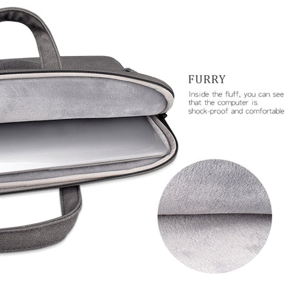 ST06SDJ Frosted PU Business Laptop Bag with Detachable Shoulder Strap, Size:14.1-15.4 inch(Dark Gray)-garmade.com