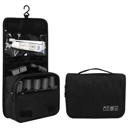 Multifunctional Portable Hook Type Travel Wash Storage Bag Cosmetic Bag(Black)-garmade.com