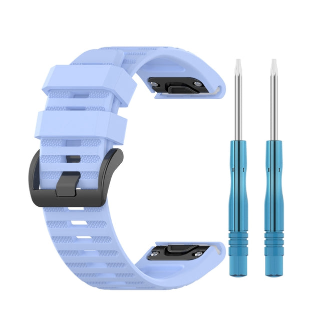 For Garmin Fenix 6 22mm Smart Watch Quick Release Silicon Wrist Strap Watchband(Chrysanthemum Blue)-garmade.com