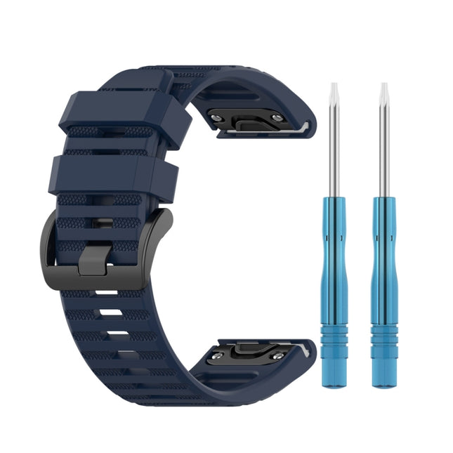 For Garmin Fenix 6 22mm Smart Watch Quick Release Silicon Wrist Strap Watchband(Midnight Blue)-garmade.com