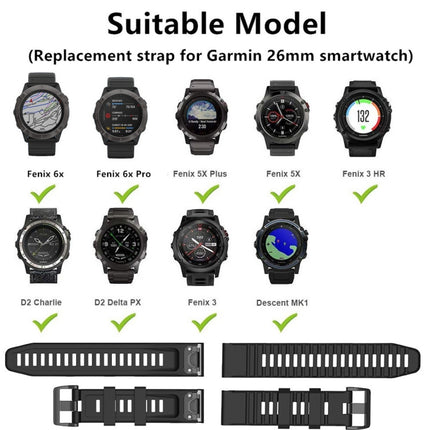 For Garmin Fenix 6 22mm Smart Watch Quick Release Silicon Wrist Strap Watchband(Midnight Blue)-garmade.com