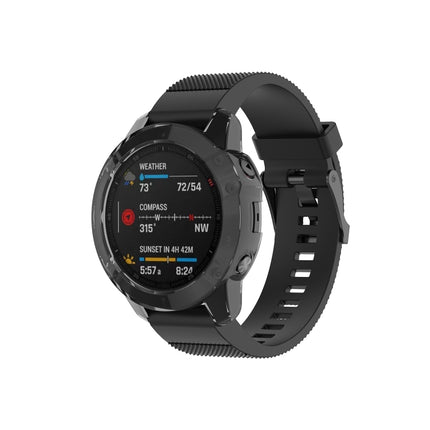 For Garmin Fenix 6 / 6 Pro Smart Watch Half Coverage TPU Protective Case(Transparent Black)-garmade.com