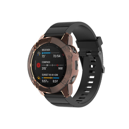 For Garmin Fenix 6 / 6 Pro Smart Watch Half Coverage TPU Protective Case(Transparent Orange)-garmade.com