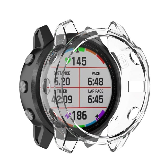 For Garmin Fenix 6S / 6S Pro Smart Watch Half Coverage TPU Protective Case(Transparent)-garmade.com