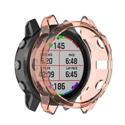 For Garmin Fenix 6S / 6S Pro Smart Watch Half Coverage TPU Protective Case(Transparent Orange)-garmade.com
