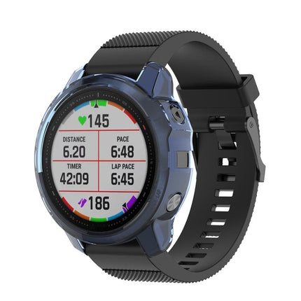 For Garmin Fenix 6S / 6S Pro Smart Watch Half Coverage TPU Protective Case(Transparent Blue)-garmade.com