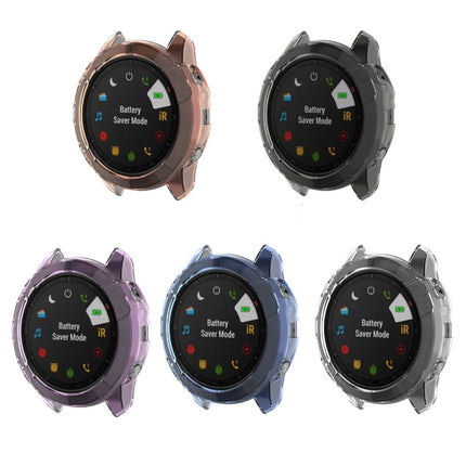 For Garmin Fenix 6X / 6X Pro Smart Watch Half Coverage TPU Protective Case(Transparent Purple)-garmade.com