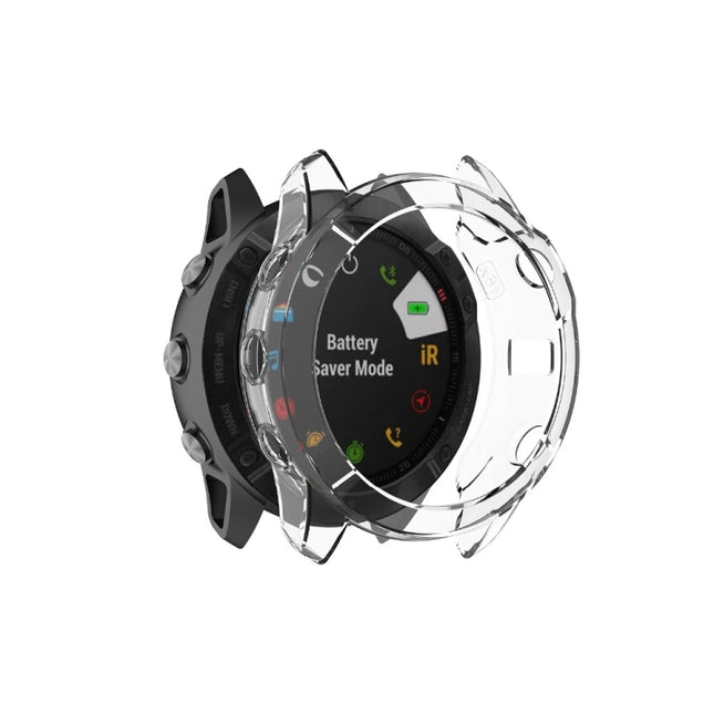 For Garmin Fenix 6X / 6X Pro Smart Watch Half Coverage TPU Protective Case(Transparent)-garmade.com