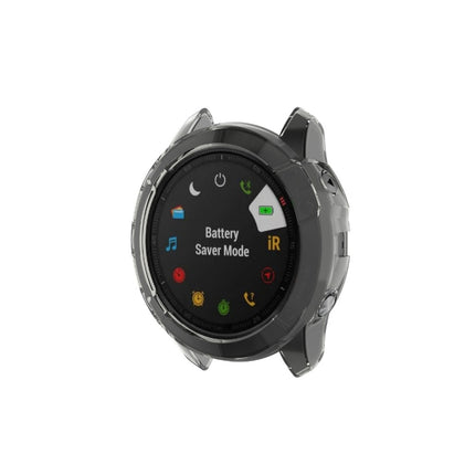 For Garmin Fenix 6X / 6X Pro Smart Watch Half Coverage TPU Protective Case(Transparent Black)-garmade.com
